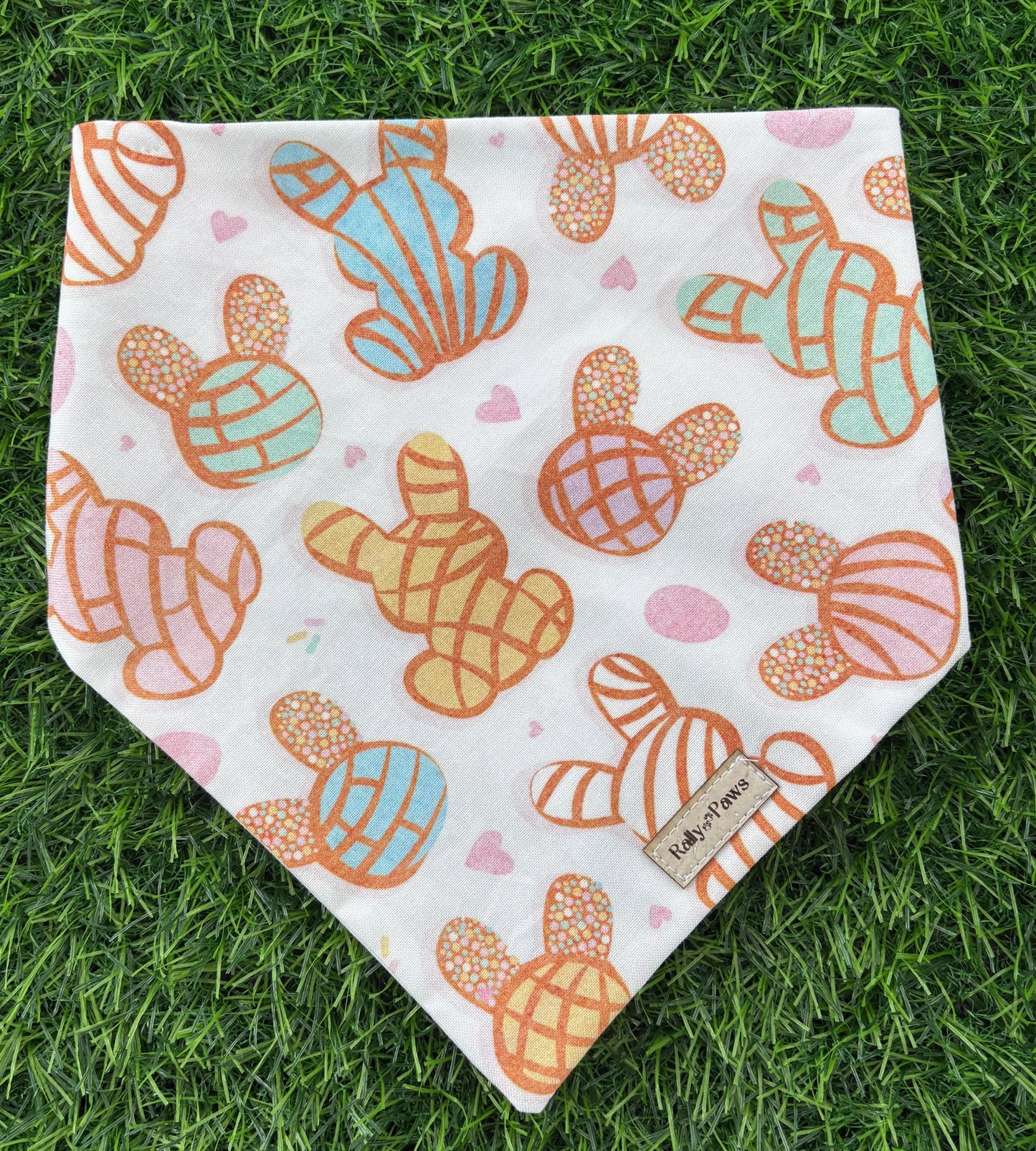 Bunny Pan Dulce Dog Bandana On grass