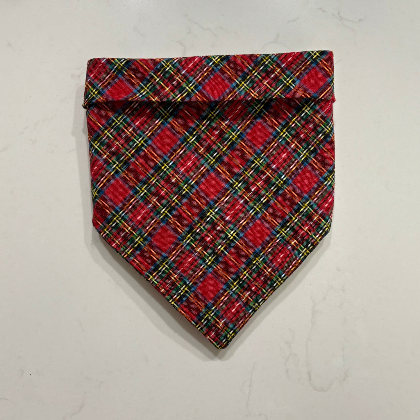 red plaid tartan dog bandana for large dogs