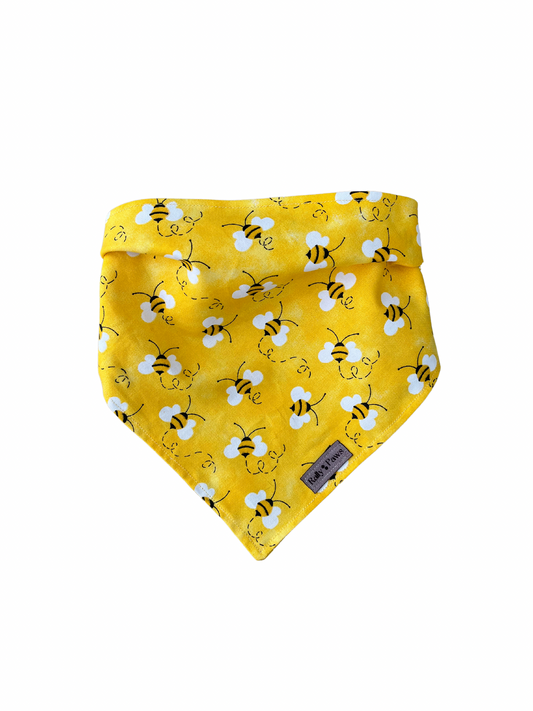 yellow bumble bee dog bandana