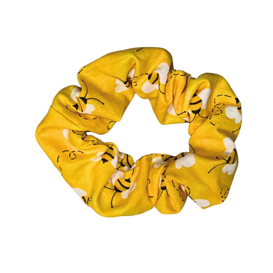 yellow bumble bee hair scrunchie