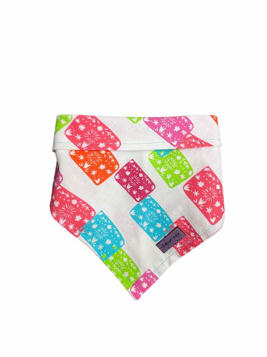 colorful papel picado fiesta dog bandana