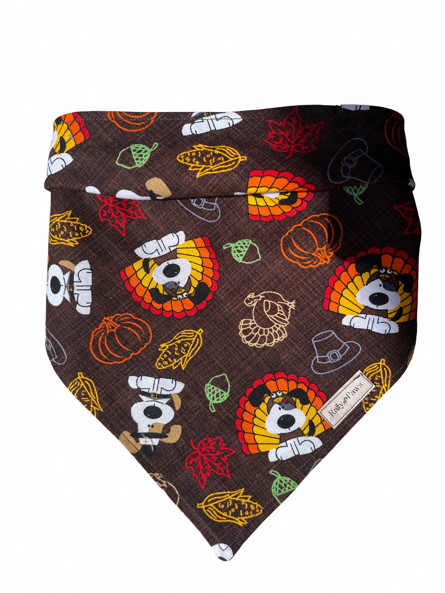 Thanksgiving brown dog bandana