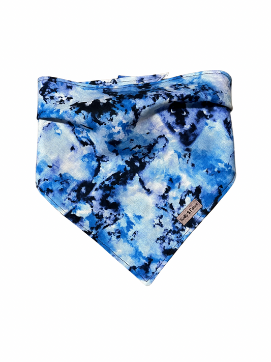 blue watercolor  dog bandana