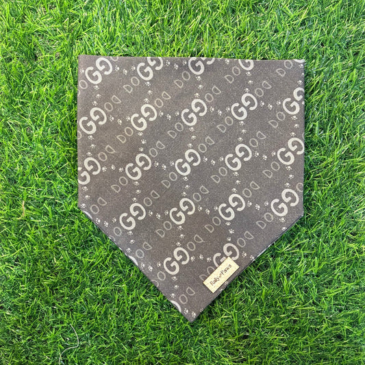 Gray and Black Gucci Dog Bandana