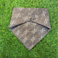 Black and grey Gucci dog bandana with snap closure