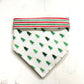 Christmas tress and red and white stripes dog bandana for large dogs