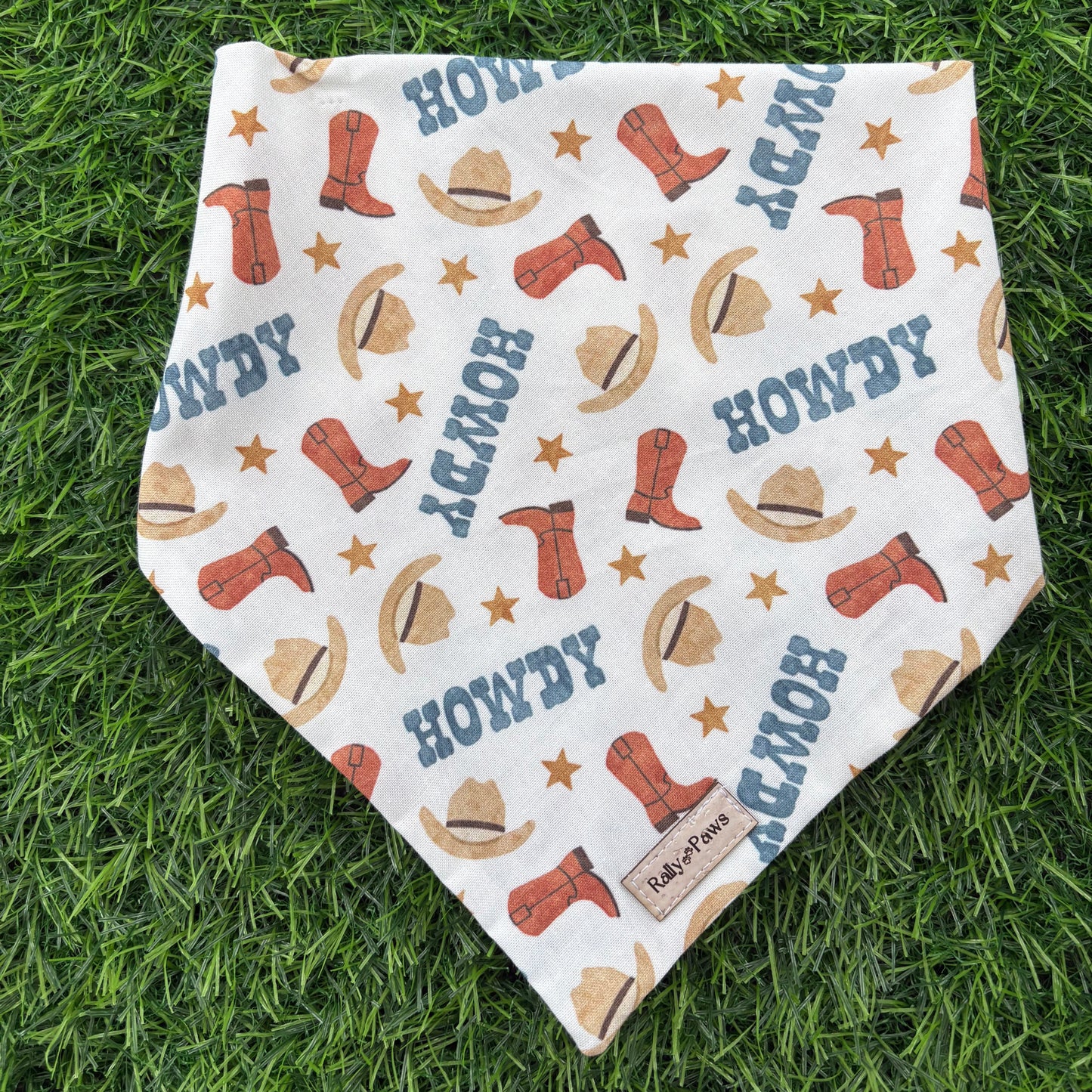 Cowboy hat and boots dog bandana 