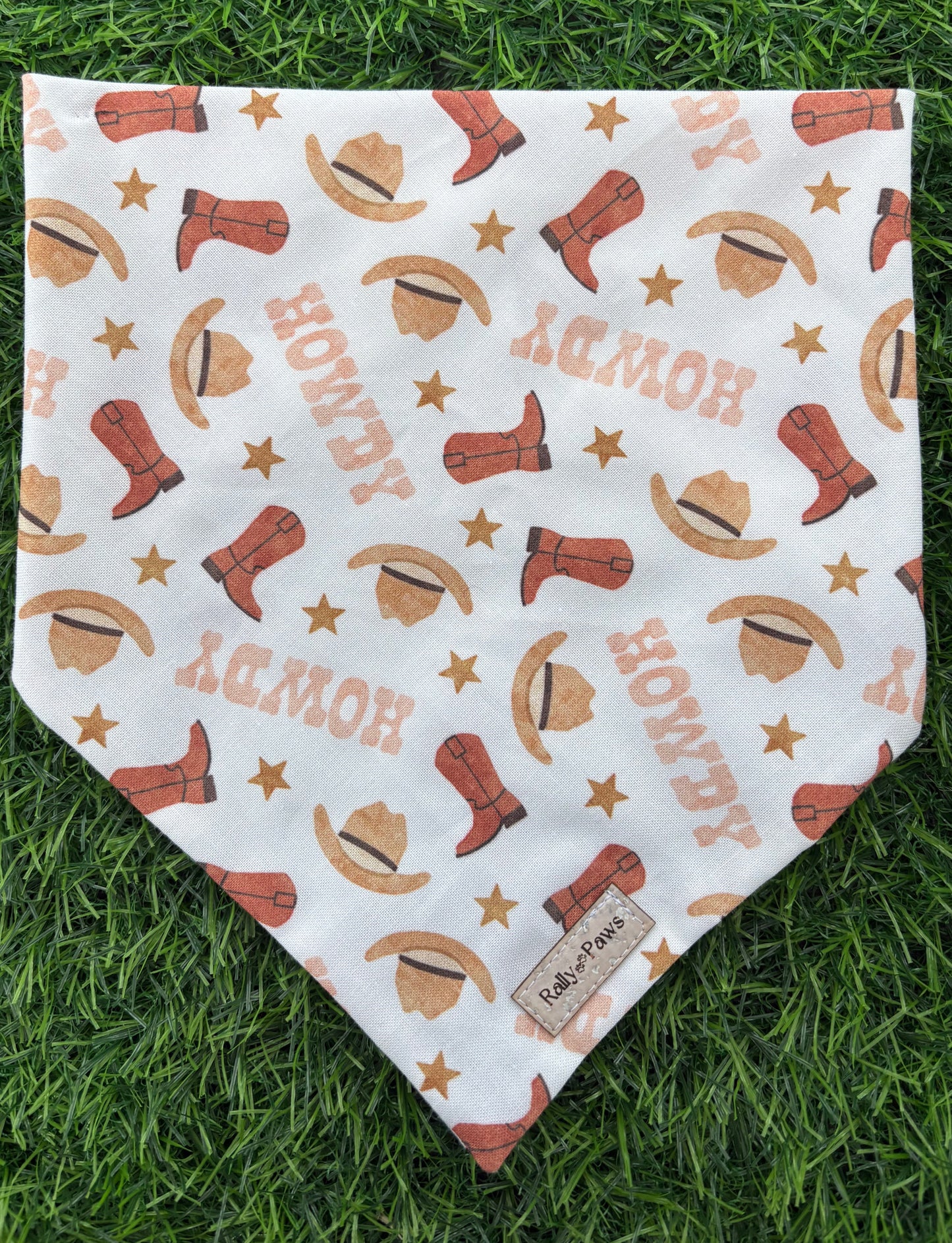 Cowgirl hat and boots pink howdy dog bandana