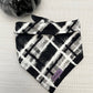 Black and white plaid flannel glow in the dark dog bandana 