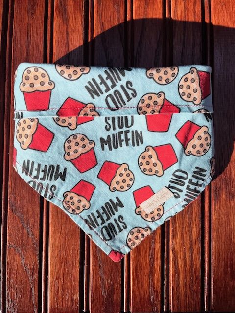 Red cup muffins “Stud Muffin” dog bandana