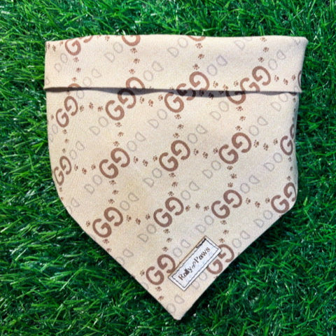 Light brown tan Gucci Dog Bandana