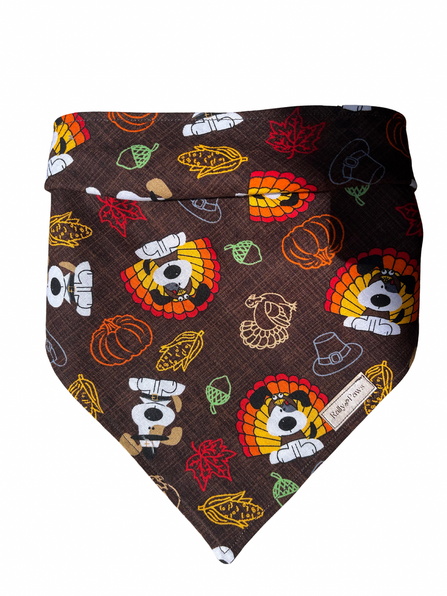 Thanksgiving brown dog bandana 