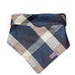 Blue and beige plaid dog bandana 